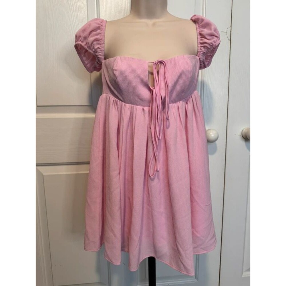 Mini pink dress size XS no brand tie in back